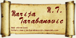 Marija Tarabanović vizit kartica